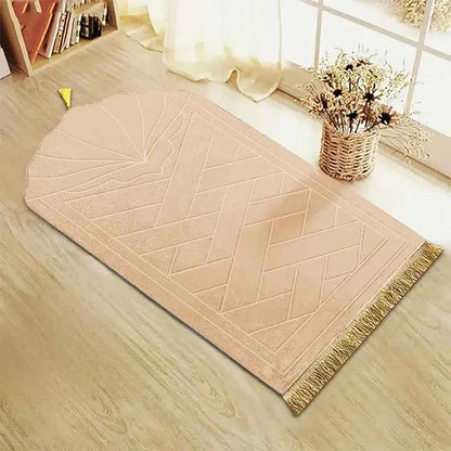Thickened sponge prayer mat with tassel embossed prayer mat soft and easy to carry can be used in many scenes
