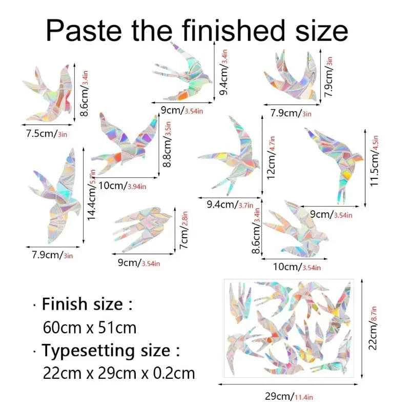 29 Stylels Rainbow Maker Sun Catcher Wall Stickers Cat Bird Star Mushroom Moon Sun DIY Window Glass Electrostatic Prisms Sticker