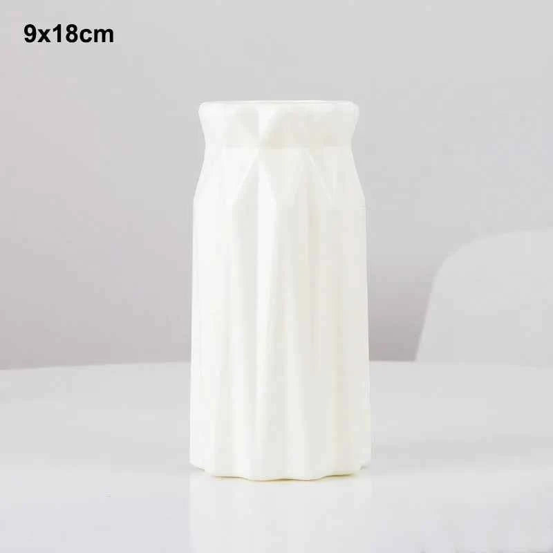 Plastic Flower Modern Vase Decoration Home Nordic Style Vase Imitation Ceramic Flower Pot Decoration Vases for Flowers
