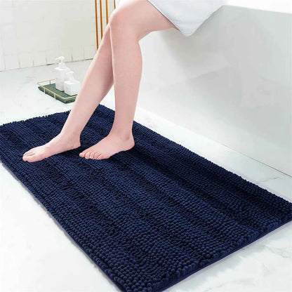 Olanly Chenille Bathroom Rug Non-Slip Bath Mat Soft Shower Bathroom Mat Floor Tub Fluffy Shag Bath Foot Rugs Microfiber Carpet