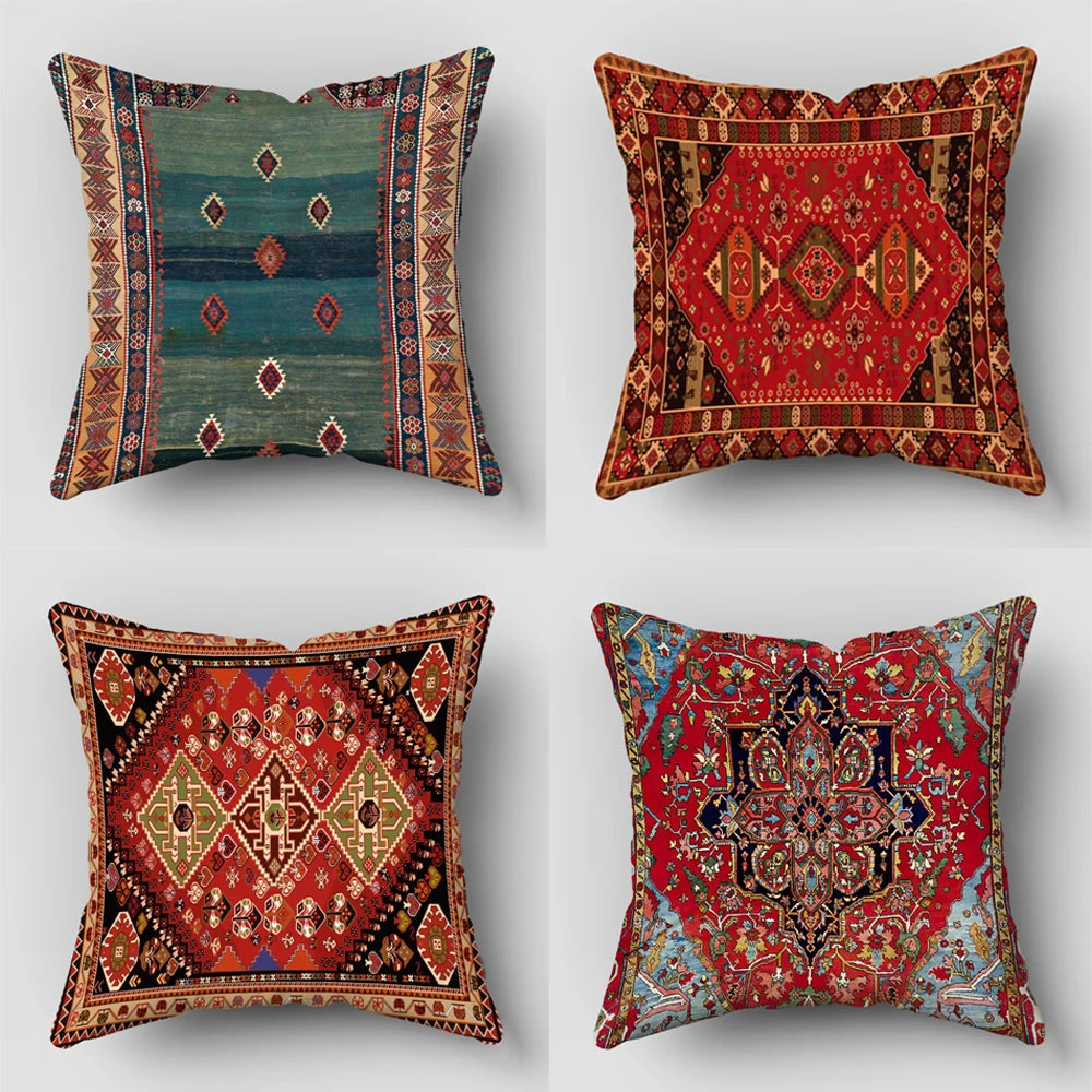 Persian Rug Pattern Cushion Cover, Two-Sided Plush