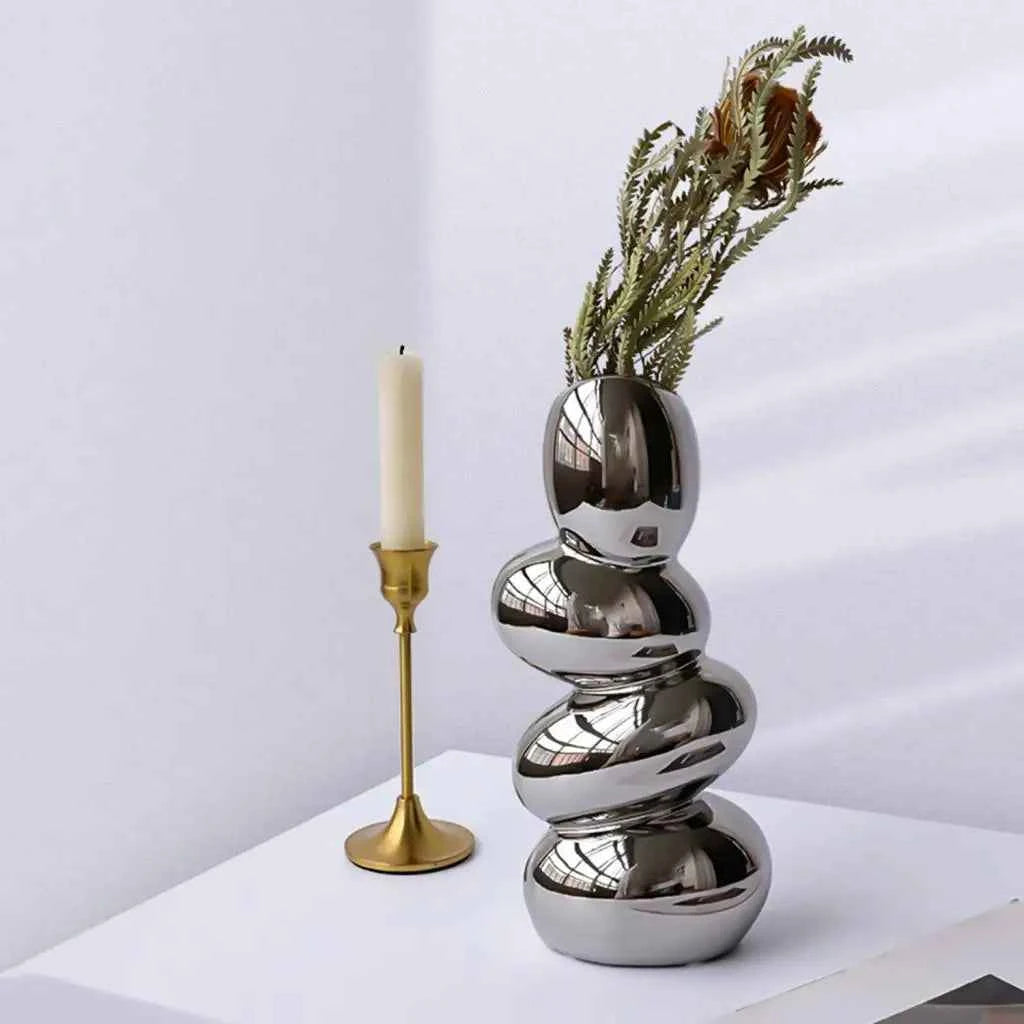 Ceramic Vase Flowerpot Floral Arrangement Decoration Modern Centerpiece Planter for Tabletop Entryway Wedding Bedroom Farmhouse