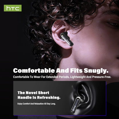 HTC NE70 Wireless Earbuds – Bluetooth 6.0, AI Translator, HD LCD Display, 30H Battery