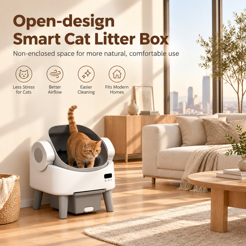 Automatic Self-Cleaning Cat Litter Box – White