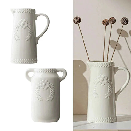 Flower Vase Bouquet Desk for Home Decor White for Mantel Wedding Living Room