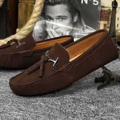 Men's Leather Loafers | Big Size Moccasins Comfy Slip-On Boat Shoes