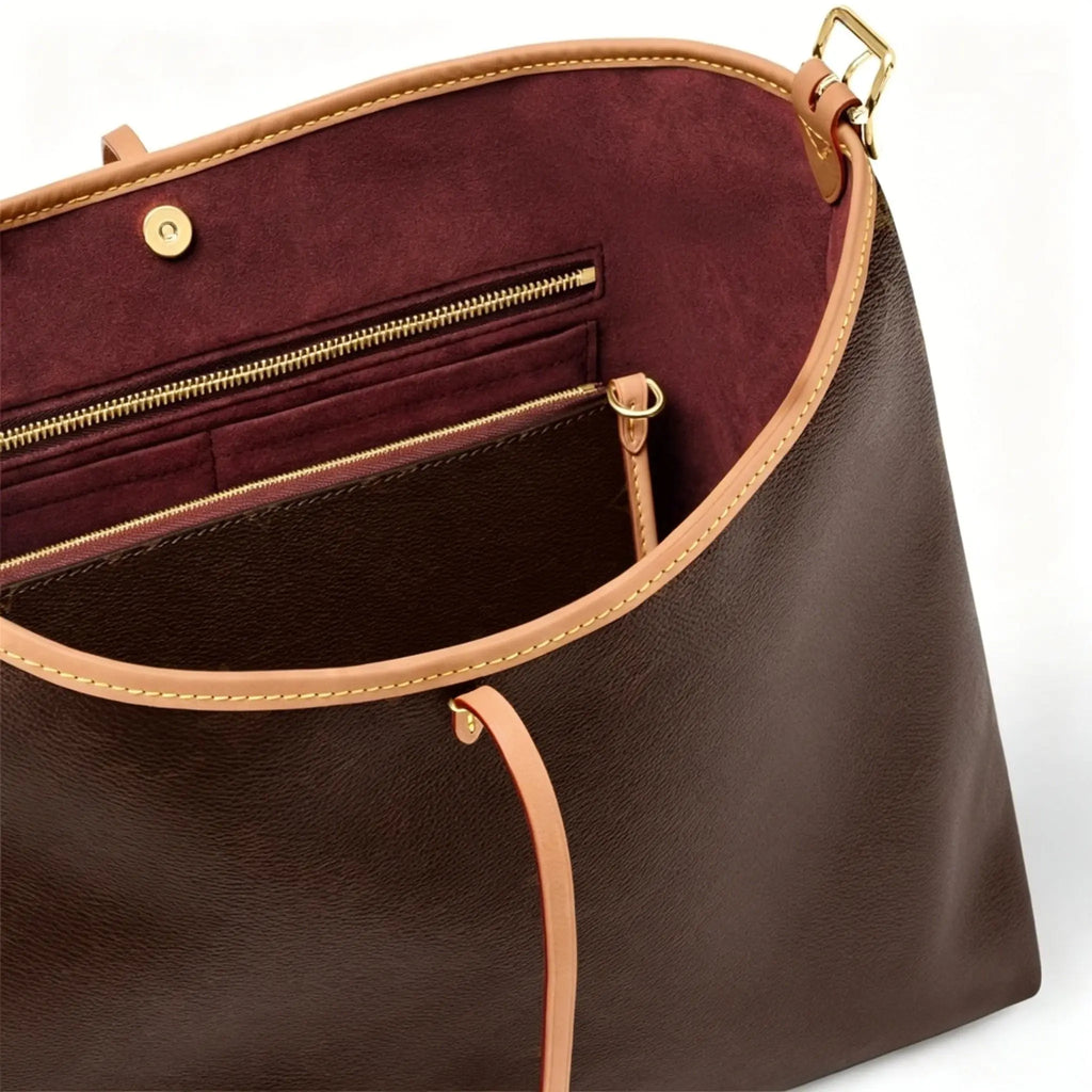 Classic PU Leather Satchel, Medium-Large Capacity