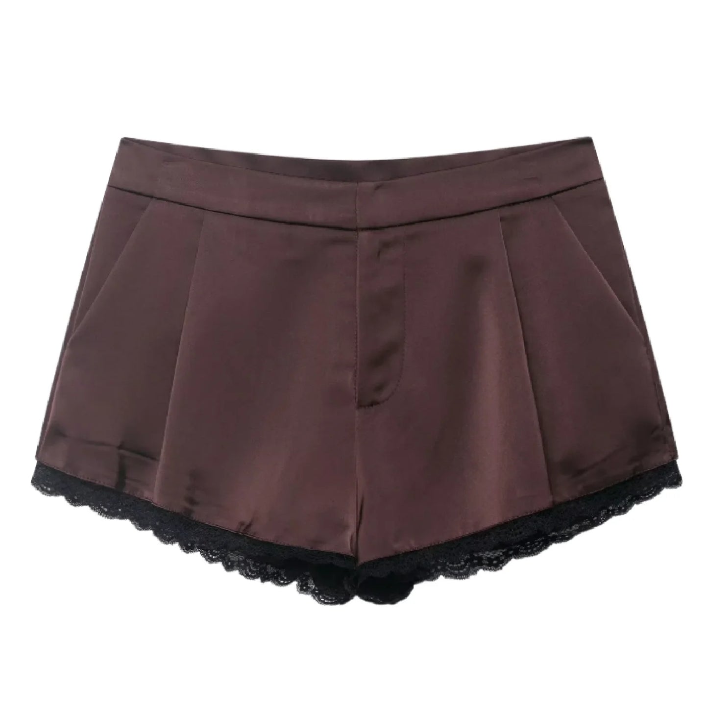 Women's Lace Hem Mini Shorts – Y2K High Street Cute Summer Holiday Shorts with Lace Trim