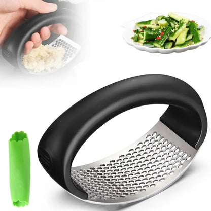 Heavy Duty Stainless Steel Garlic Press and Mincer with Soft Handle