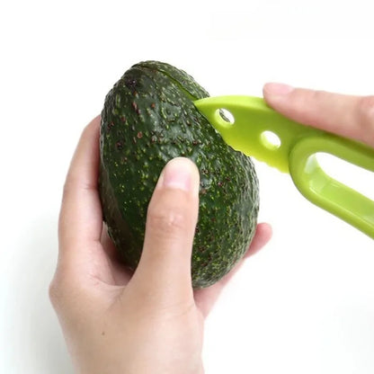 3-in-1 Avocado Slicer, Pitter & Peeler – Plastic Fruit Cutter & Pulp Separator Tool