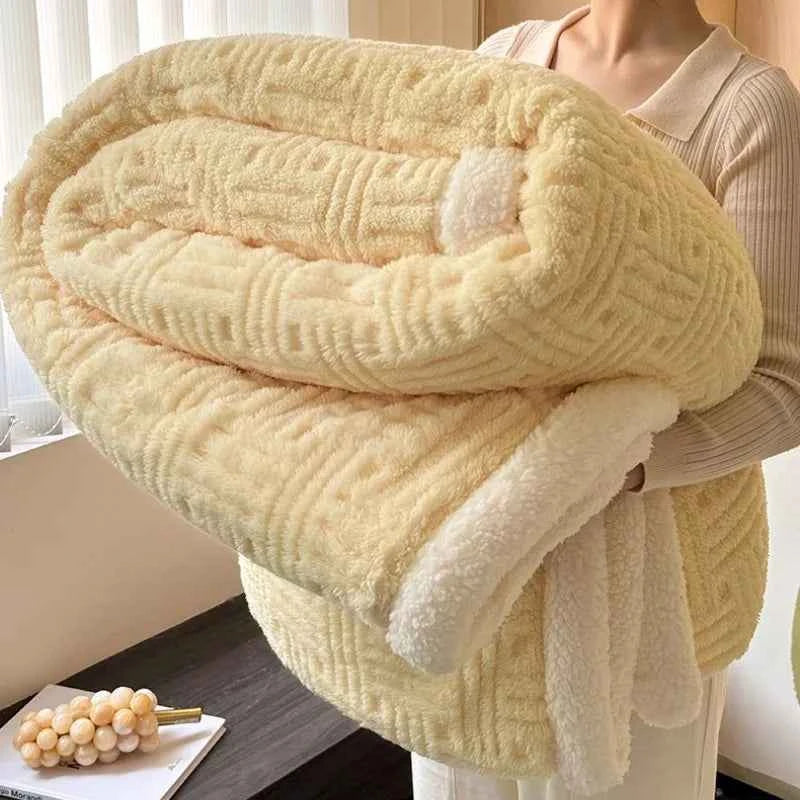 Autumn And Winter Thickened Blanket Suitable For Bedroom Living Room Office Leisure Blanket warm and soft multi-size