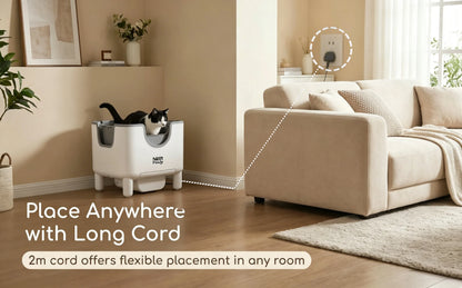 Self-Cleaning Automatic Cat Litter Box, Open Top