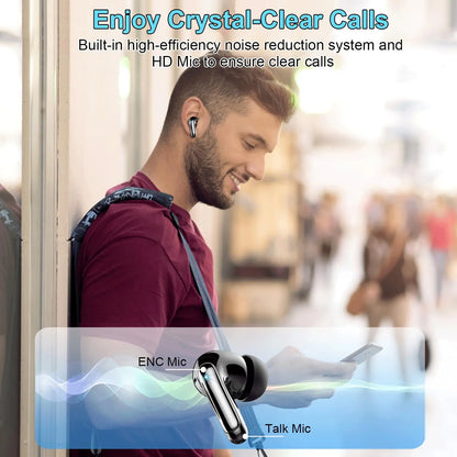 J56 Wireless Earbuds Bluetooth 5.3, Hi-Fi Stereo Bass, 48H Playtime with LED Display, IP7 Waterproof, Smart Touch Control, 13.2mm Driver, Lightweight in-Ear Headphones with Mic.