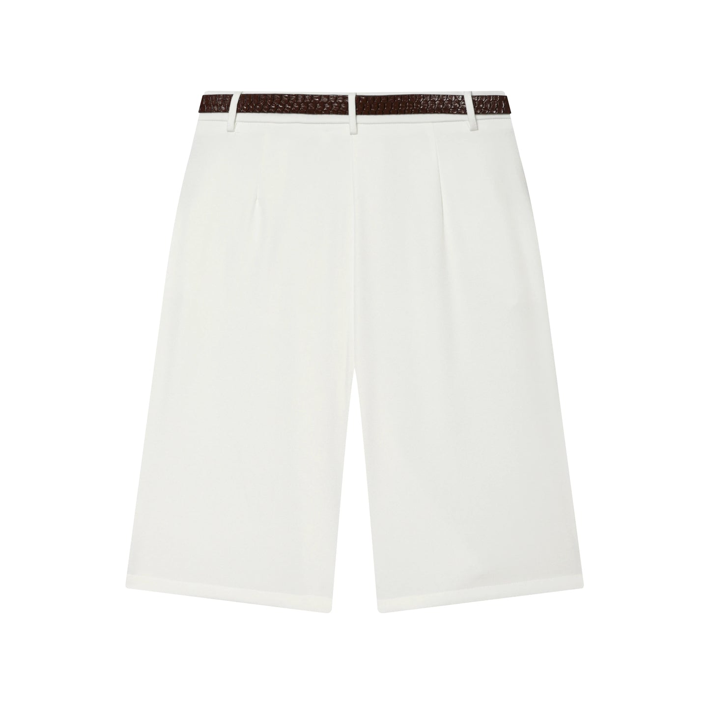 Women's High Waist Wide Leg Shorts – Elegant Belted Knee-Length Summer Shorts