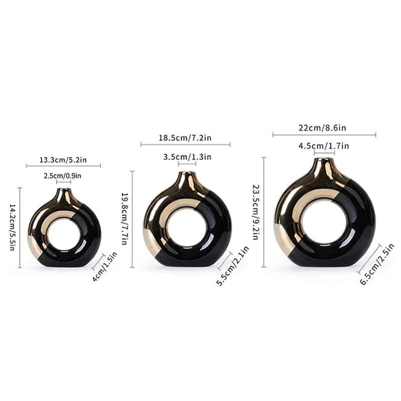 Ceramic Flower Vases For Living Room Luxury Nordic Plant Pot,Dinning Table Hotel Home Decoration,Wedding Festival Artwork Golden