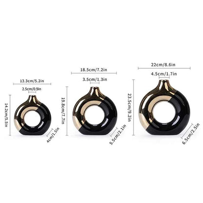 Ceramic Flower Vases For Living Room Luxury Nordic Plant Pot,Dinning Table Hotel Home Decoration,Wedding Festival Artwork Golden