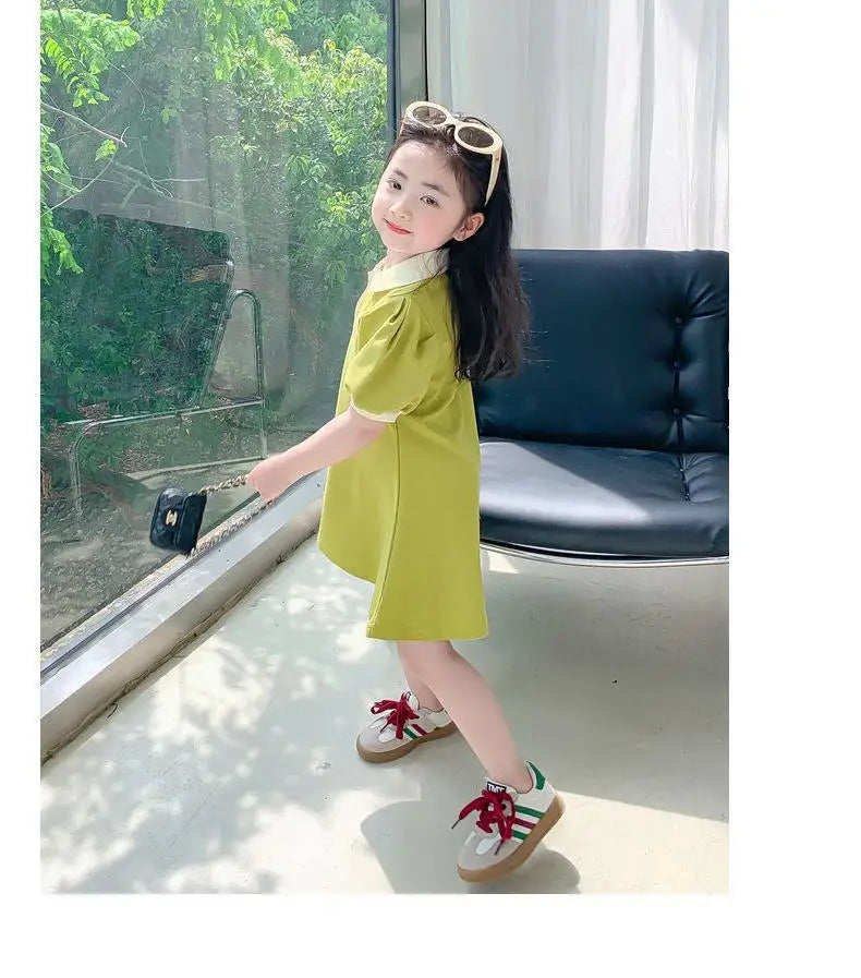 Striped Strawberry Print Girls Summer Dress