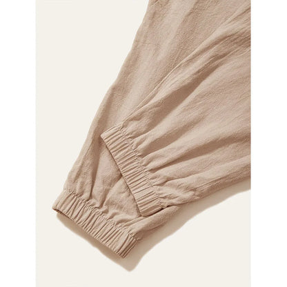 Men's Cotton Linen Harem Joggers — Drop Crotch Loose Fit Breathable Streetwear Pants