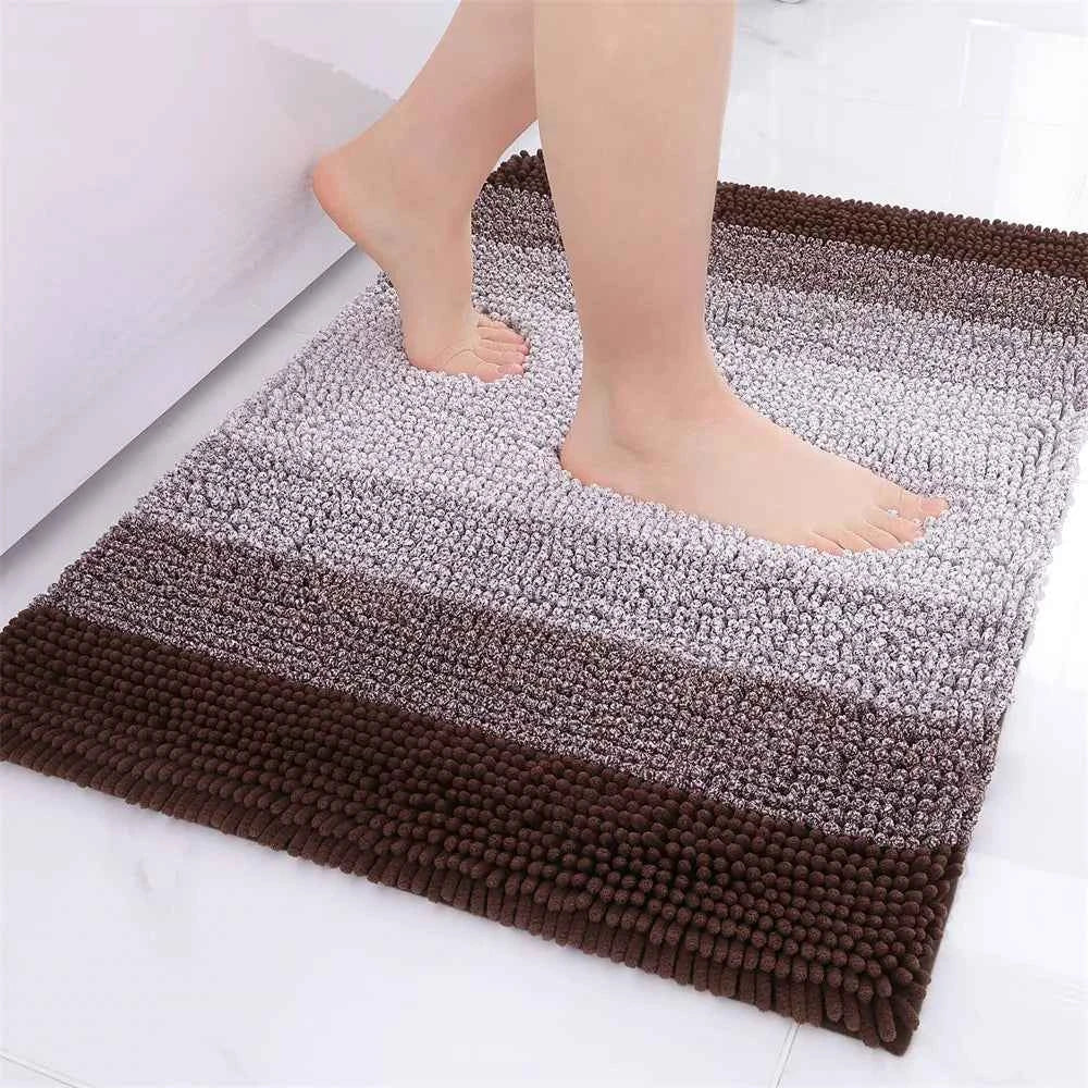 Olanly Super Absorbent Bathroom Rug Luxury Chenille Bath Mat Plush Non-slip Shower Mat Bathroom Carpet Welcome Deal Floor Mats