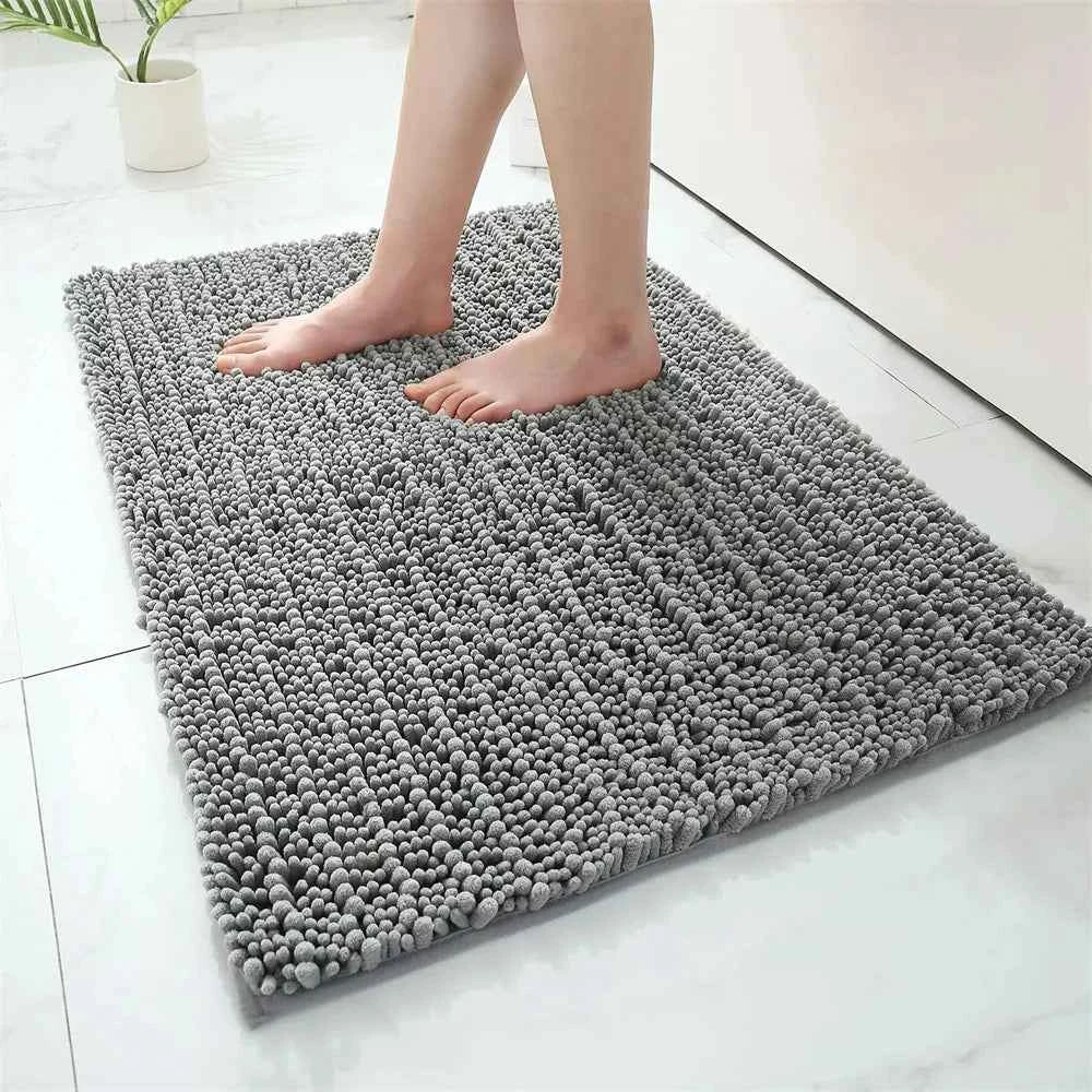 Olanly Chenille Bathroom Rug Extra Soft Shaggy Bath Mat Non-Slip Bathroom Floor Mat Water Absorbent Plush Microfiber Rugs Shower