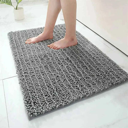 Olanly Chenille Bathroom Rug Extra Soft Shaggy Bath Mat Non-Slip Bathroom Floor Mat Water Absorbent Plush Microfiber Rugs Shower