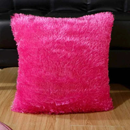 Soft Faux Fur Pillows Case Plush Cushion Cover Pink Blue Purple Warm Living Room Bedroom Sofa Decorative Pillows Cover 40*40cm