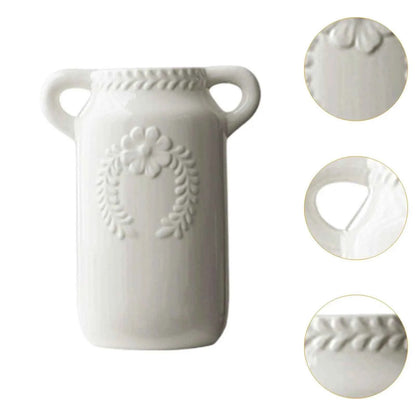 Flower Vase Bouquet Desk for Home Decor White for Mantel Wedding Living Room