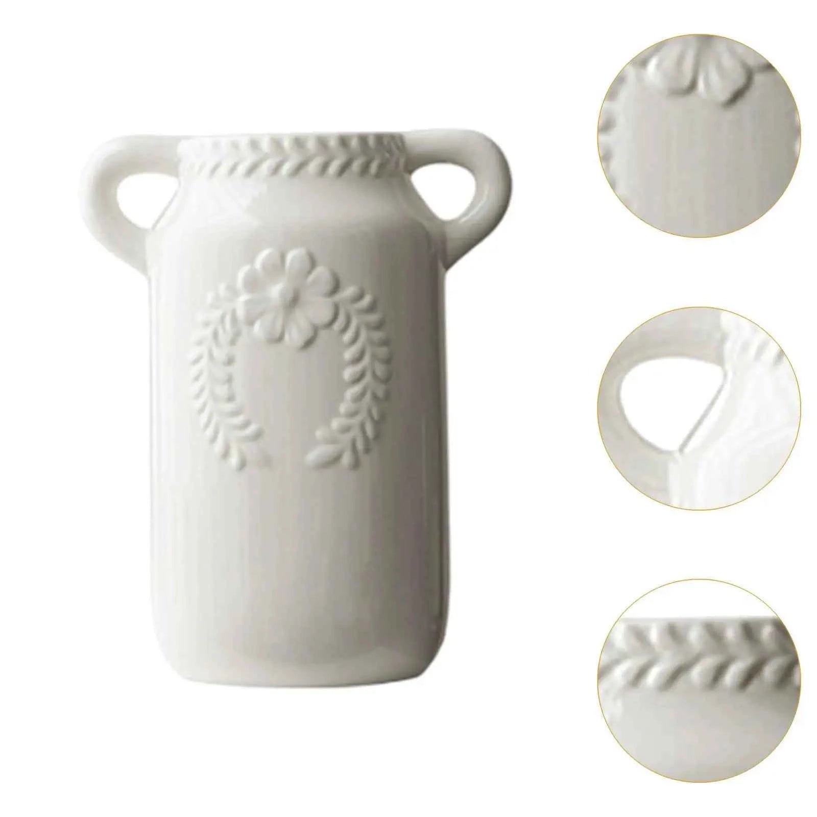 Flower Vase Bouquet Desk for Home Decor White for Mantel Wedding Living Room