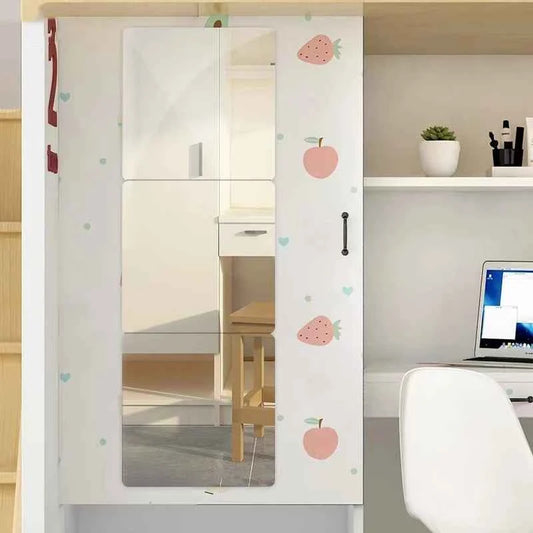 1Pc Mirror Wall Stickers Self-adhesive Full Body Mirror Bedroom Dorm Dressing Mirror Stickers Patchwork Mirror Home Decorations
