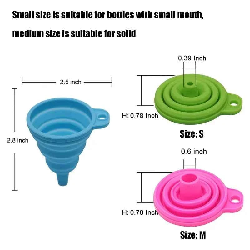 Kitchen Silicone Funnel  Foldable Funnel for Filling Water Bottle With Liquid Transfer Portable Oil Pot Funnel Kitchen Gadgets