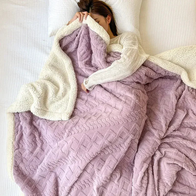 Tafu Flannel Double-layer Blanket Thick Sofa Office Nap Cover Blankets Student Dormitory Bed Sheets Air Conditioning Blankets