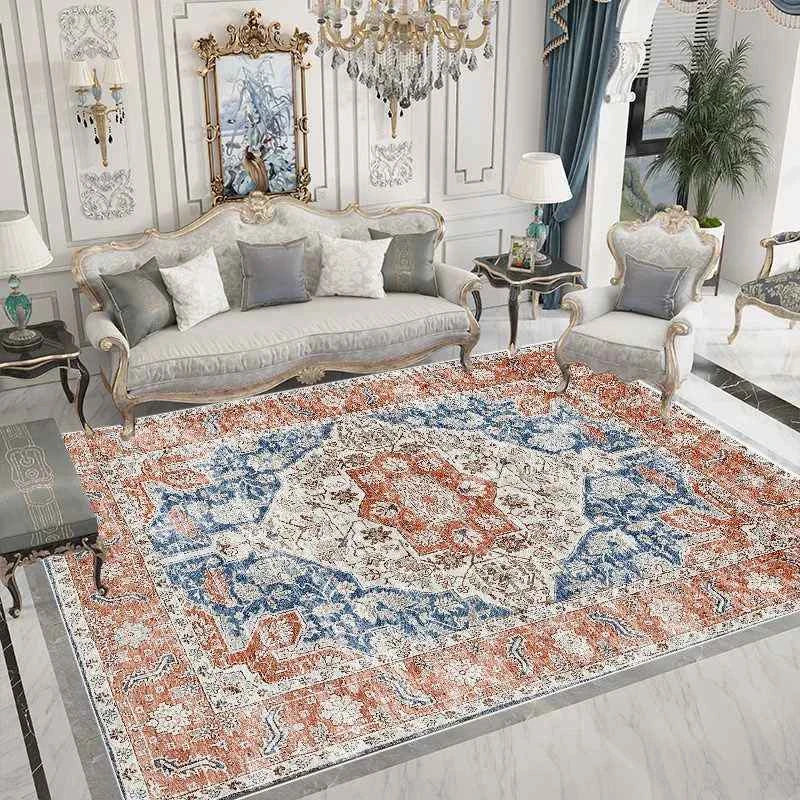 Ethnic Style Carpet for Living Room Home Decoration Bedroom Carpets Large Area Luxury Rug American Hairless Coffee Table Mat