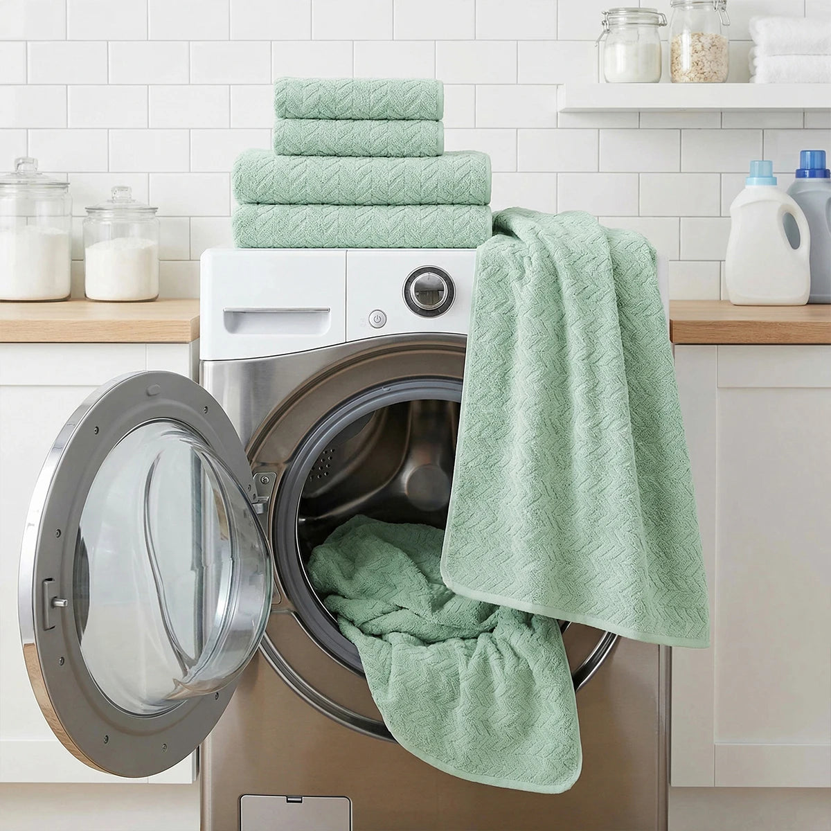 12-Piece Towel Set, 2 Bath Towels + 4 Hand Towels + 6 Face Towels, Soft