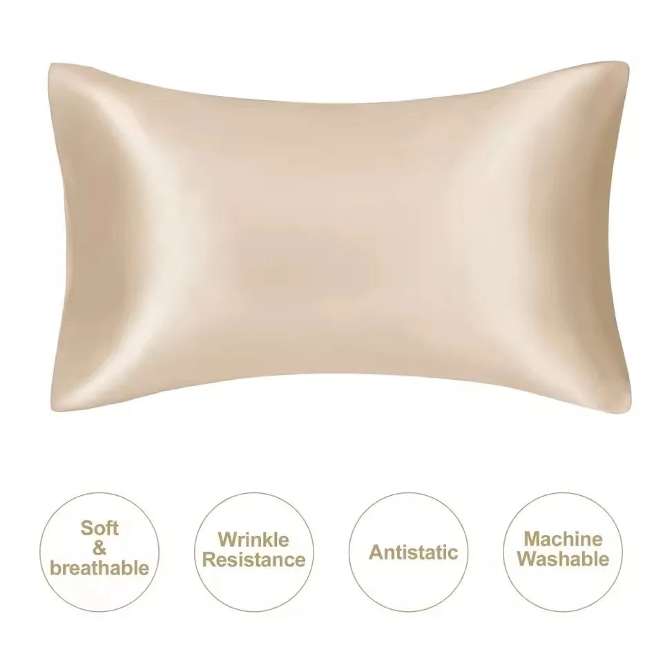 Silky Satin Beauty Pillowcase, Queen Size, Champagne