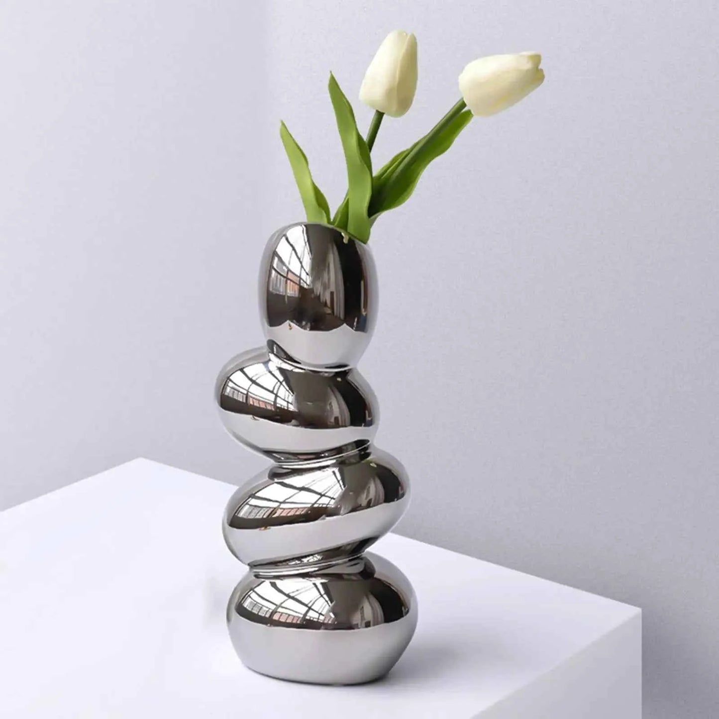 Ceramic Vase Flowerpot Floral Arrangement Decoration Modern Centerpiece Planter for Tabletop Entryway Wedding Bedroom Farmhouse