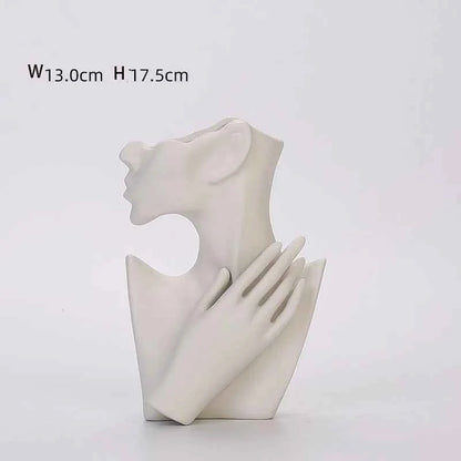 human ceramic vase minimalist dry flower decor nordic modern home ornament plain fired living room office stylish decoration