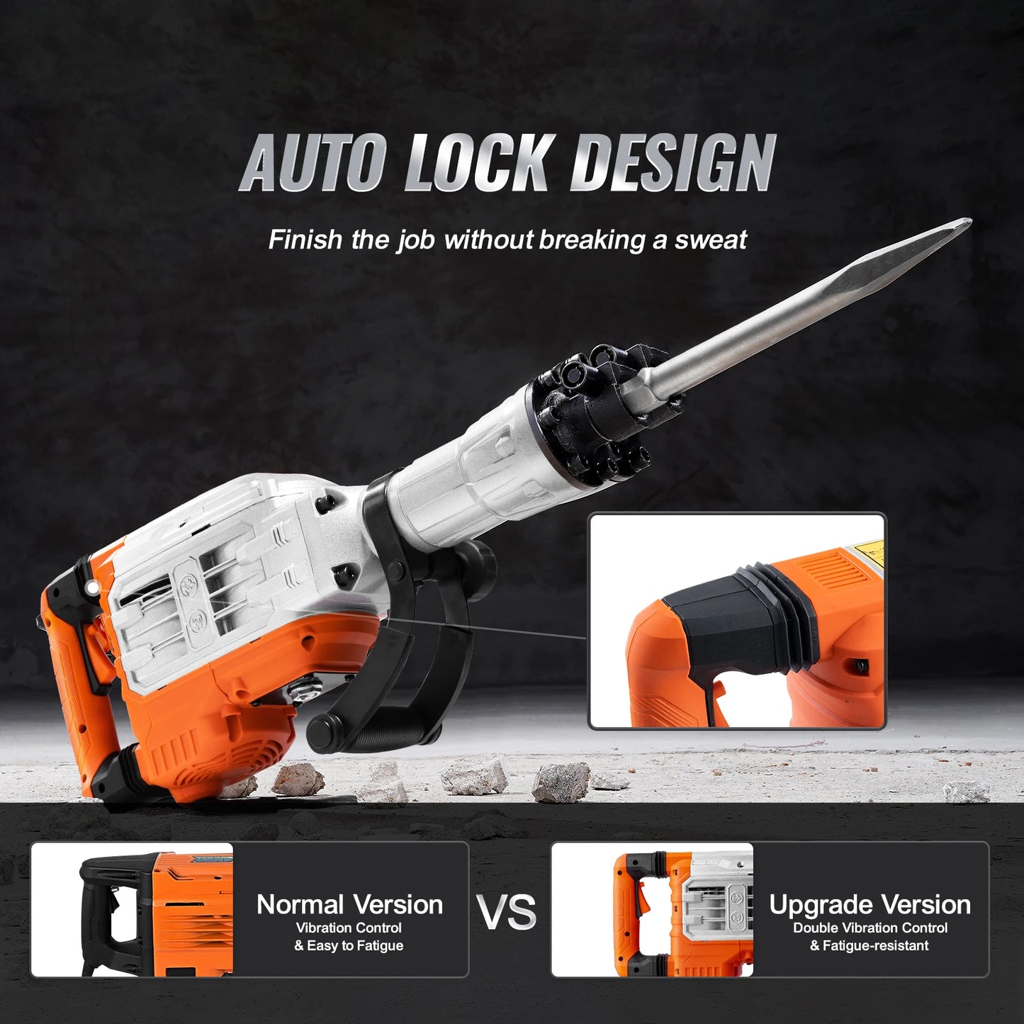 Demolition Jack Hammer 1500W/2200W/3500W Concrete Breaker Heavy Duty Electric Jack Hammer 2/4pcs Chisel