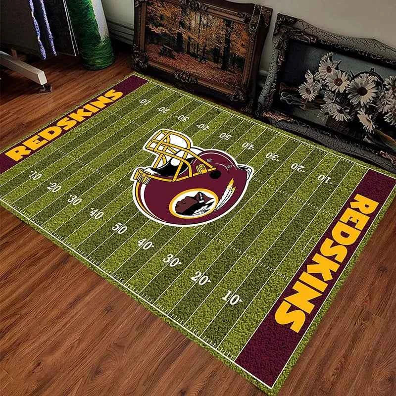 American Football Field Pattern Team Carpet Anti Slip Carpet Sports Fans HomeDecorationLiving Room Sofa Game RoomGreen Floor Mat