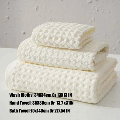 Bathroom Face Towel 100% Cotton Waffle Large Bath Towel Men Soft Child Hand Towel Hotel Gifts Wholesale Women 35X80 34X34 70X140