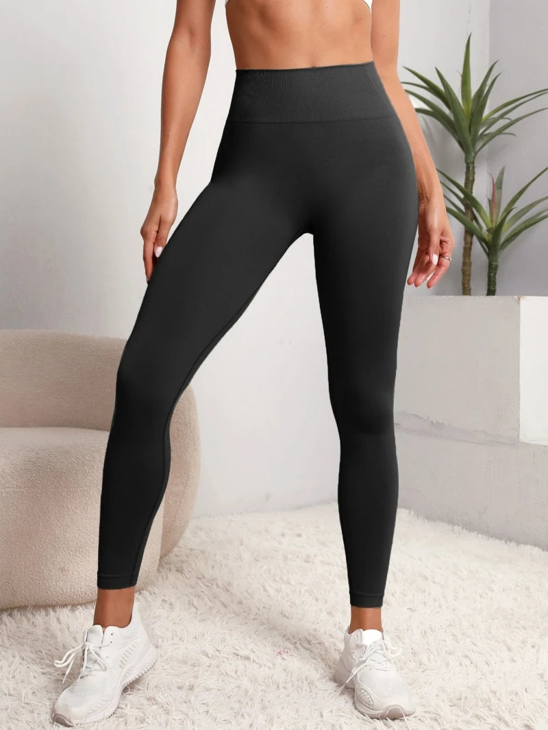 Women's High Waist Seamless Yoga Leggings — Push Up Hip Lift Stretch Gym Tights