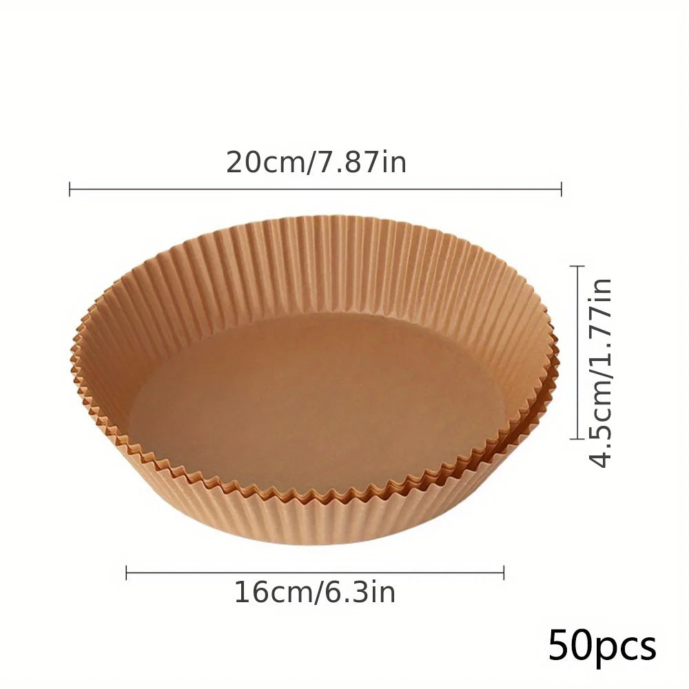 50-Pack Non-Stick Air Fryer Liners for Baking & Microwave Ovens