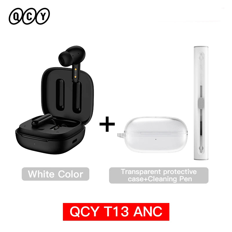QCY T13 ANC Wireless Earbuds – Bluetooth 5.3, 28dB ANC, 4-Mic ENC, 30H Playtime, IPX5