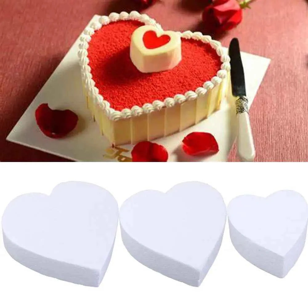 Wedding Decor Sugarcraft Kitchen Accessories Heart Shaped Styrofoam Cake Foam Mould Dummy Cake Model Practice Model DIY Model