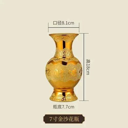 Stainless steel golden vase ceramic vase Buddhist hall and Buddhist utensils Offering Buddha Vase living room home decoration
