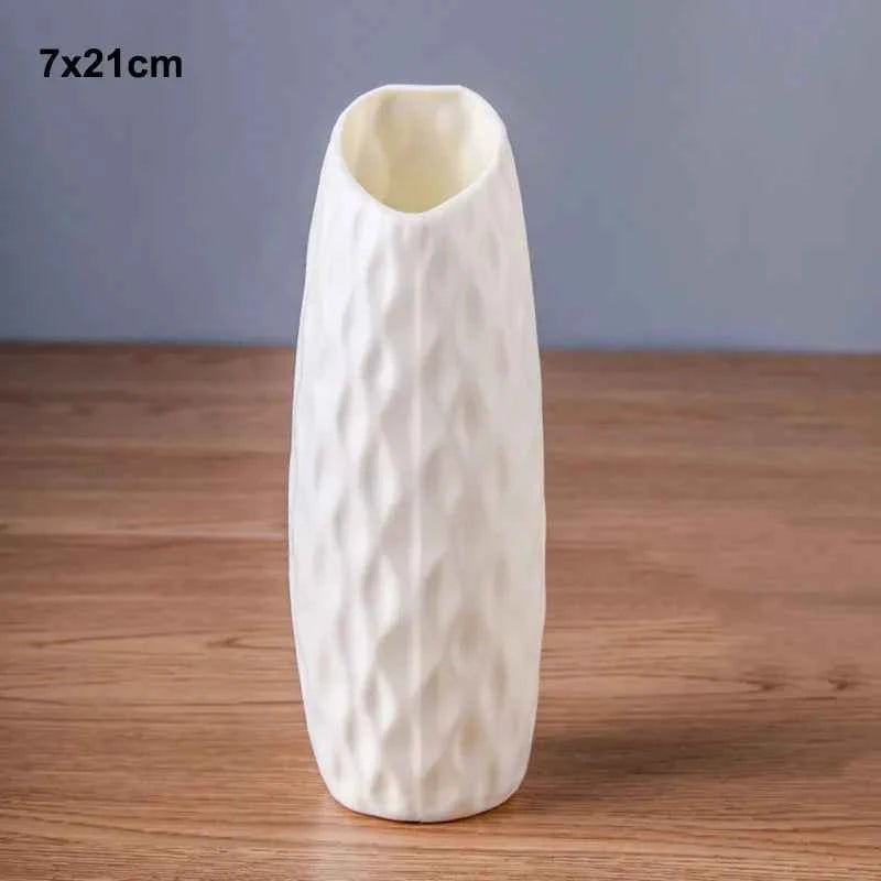 Plastic Flower Modern Vase Decoration Home Nordic Style Vase Imitation Ceramic Flower Pot Decoration Vases for Flowers