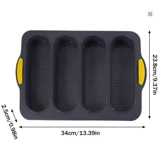 4 Grids Silicone Cake Mold Bread Baking Mold Bread Pan Baguette Baking Tray No Stick Loaf Pan Bread Toast Mould Pastry Tools
