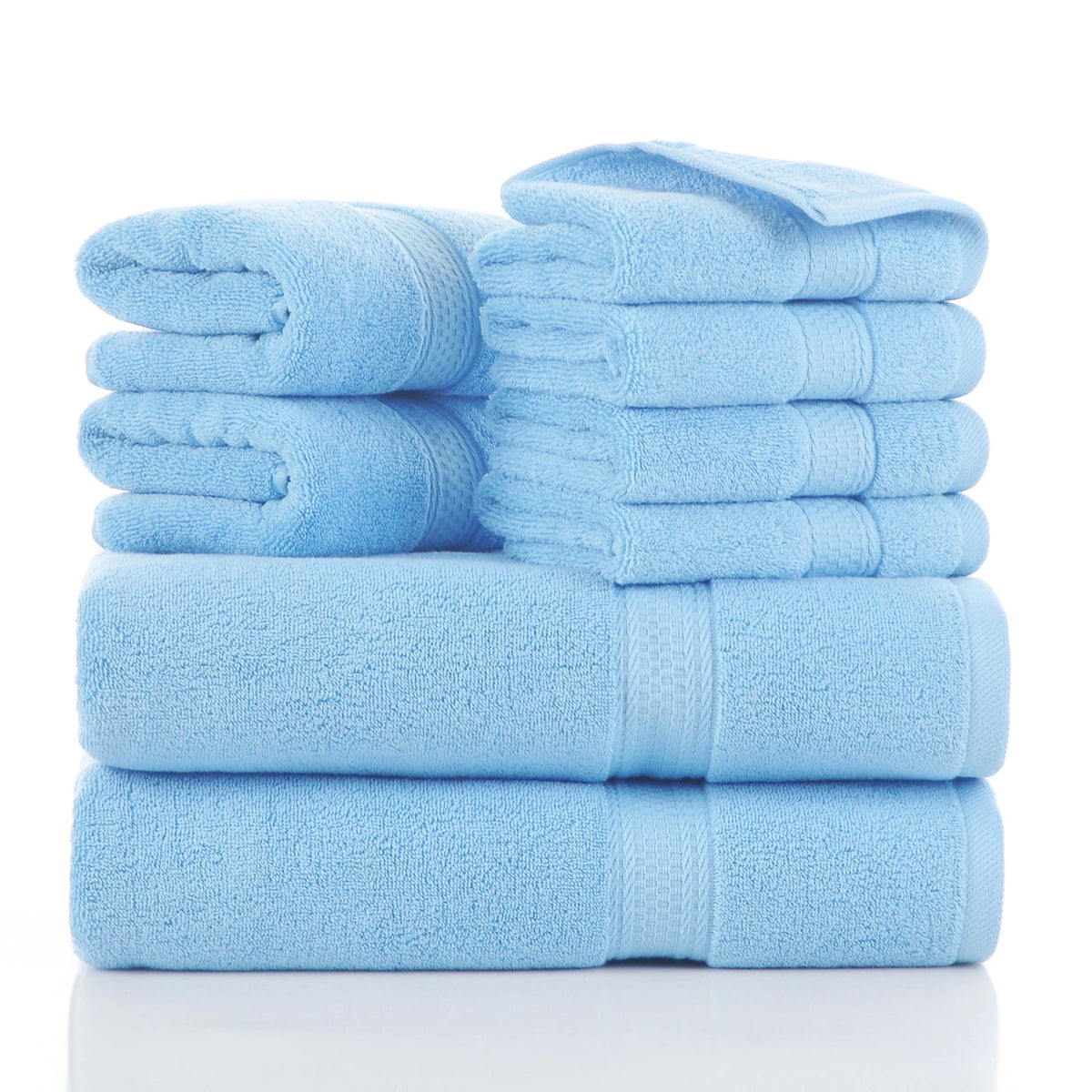 Towels 8 Piece Majestic Plush Luxury Towel Set, Cotton, Grey | Majestic - Bath Towel Set