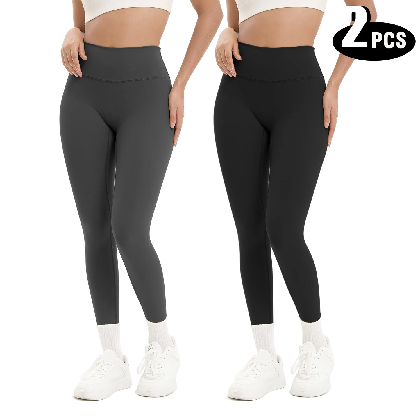 2-Pack Women’s High Waist Butt Lifting Seamless Yoga Leggings