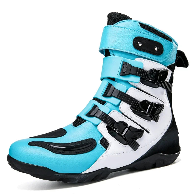 New Waterproof Men's Dirt Bike Shoes Men's Motorcycle Boots New Comfortable Leather Protective Boots Anti-slip Wear-resistant