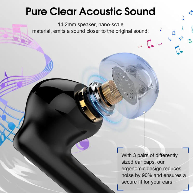 K66 Wireless Earbuds – Bluetooth 5.3, ANC, IPX7 Waterproof, 48H Playtime
